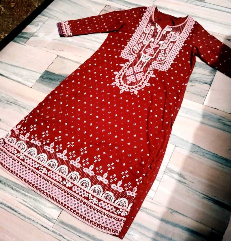 Elegant Jaipuri Kurta With Pant For Girls And Wome