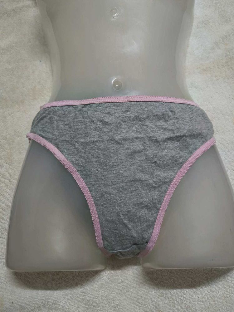 Grey Briefs with Pink Trim
