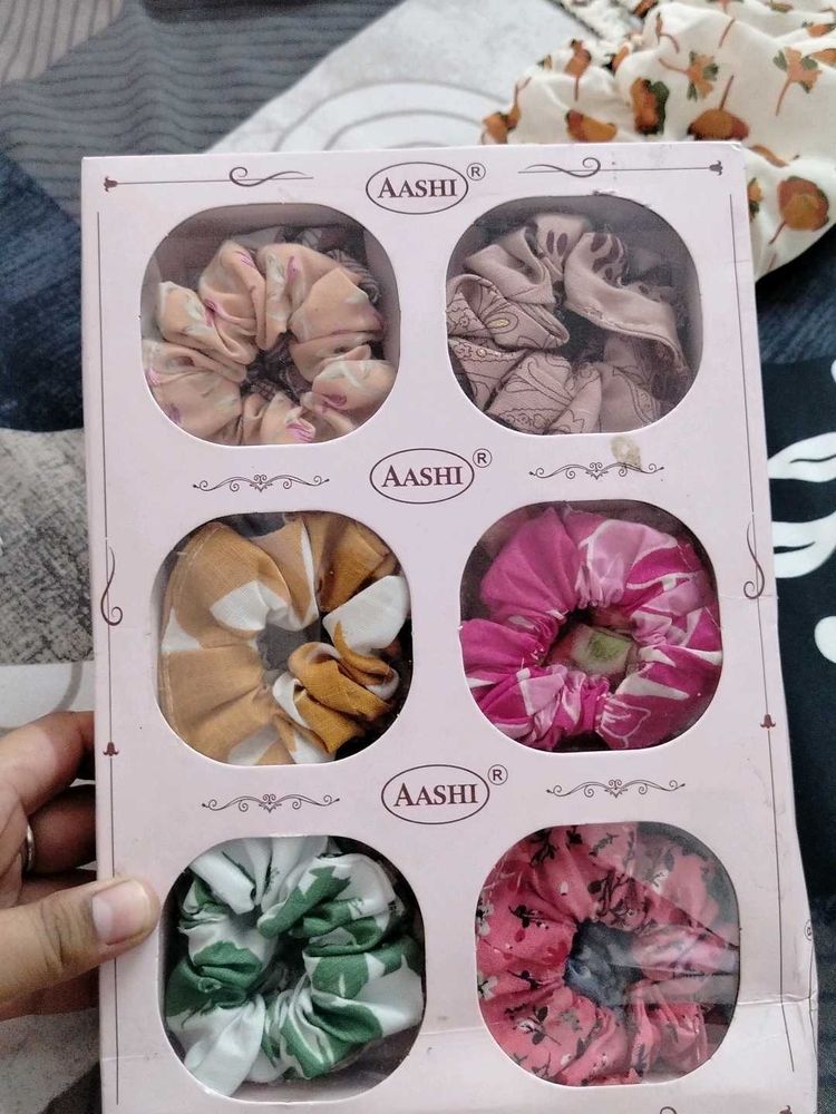 Set of 12 Printed Scrunchies