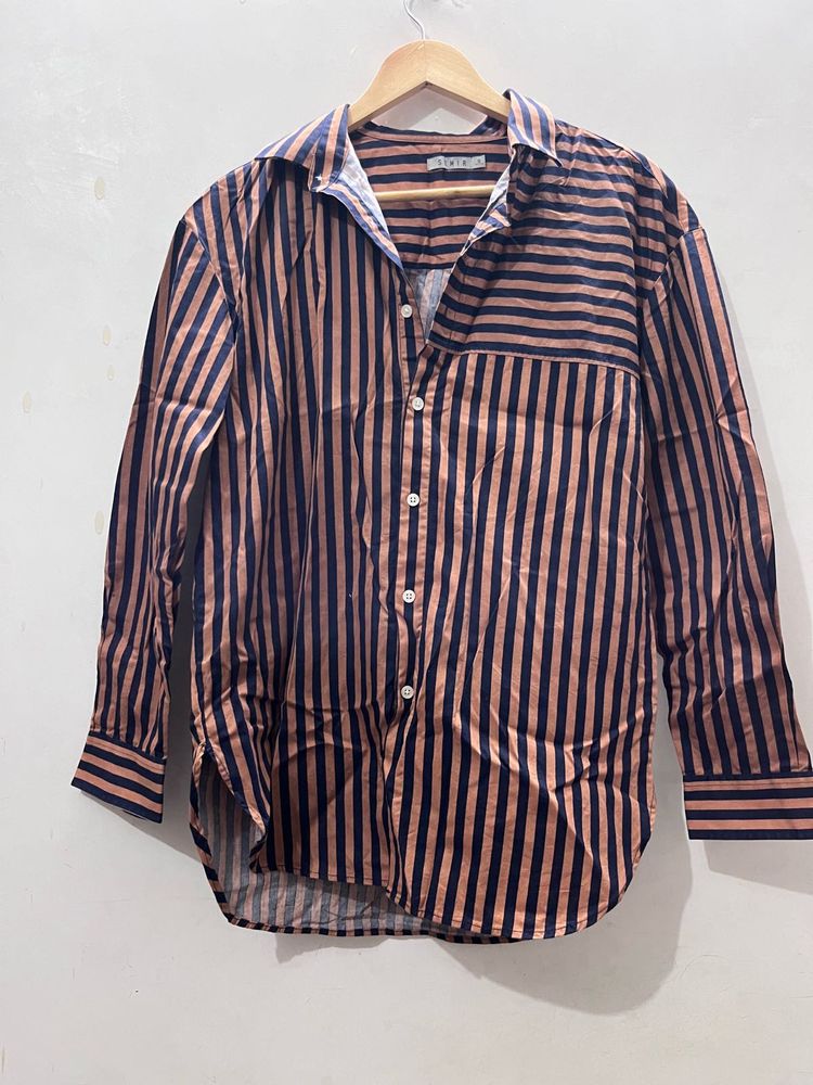 Striped Button-Up Shirt