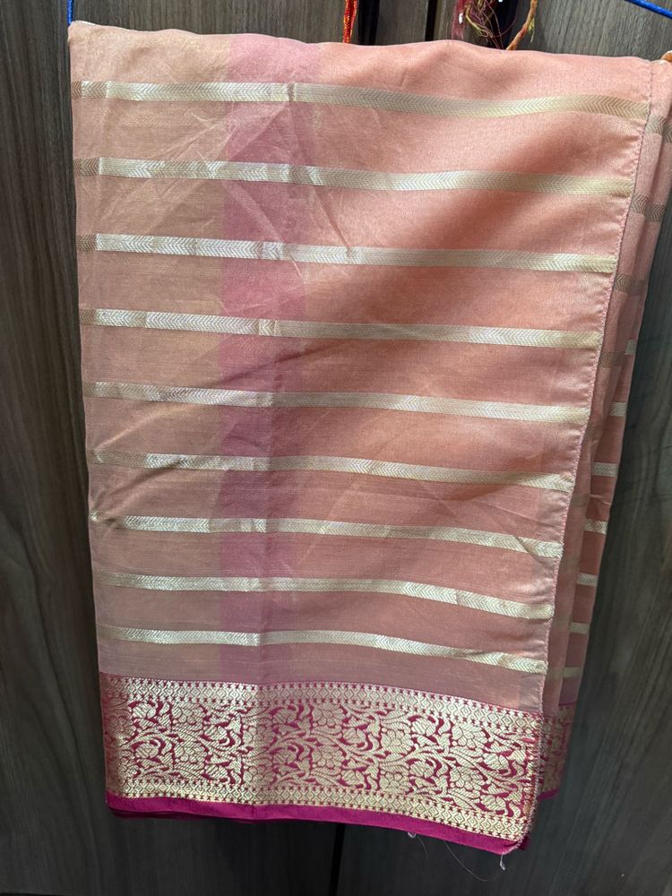 Elegant Peach Saree