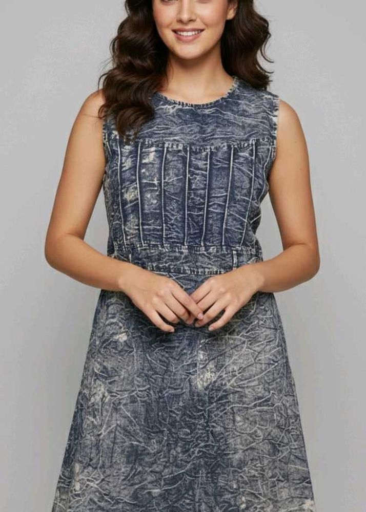 Denim Style Sleeveless Dress