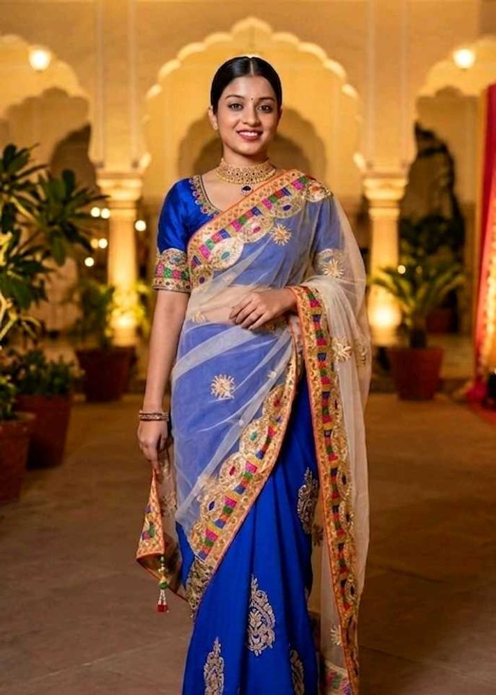 Blue Partywear Saree