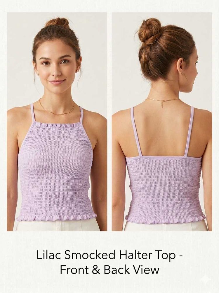 Lilac Smocked Halter Top