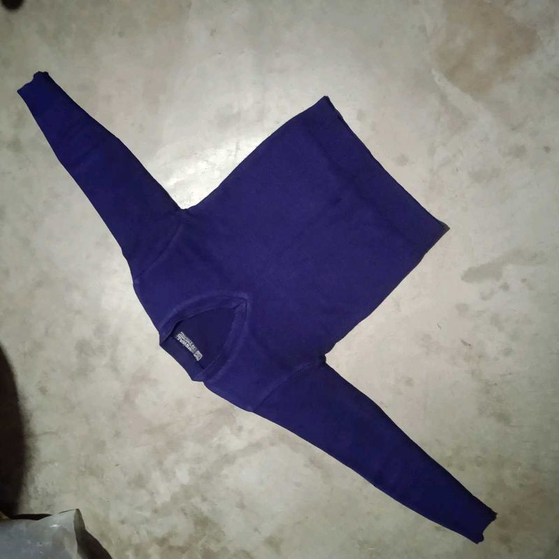 nave blue V Neck full sleeve thermal innerwear swe
