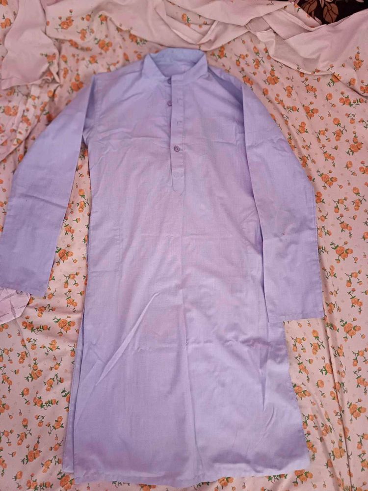 Men's Lavender Cotton Kurta