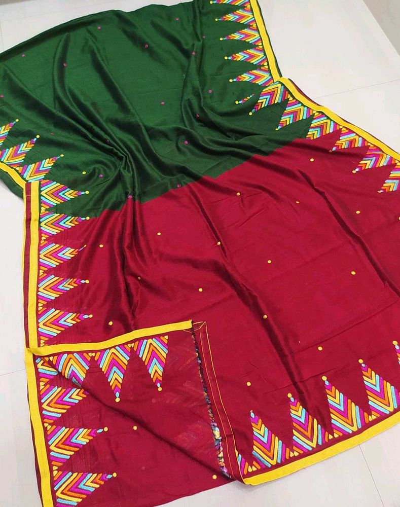 BRAND NEW EMBROIDERED SOFT KHADI SAREE