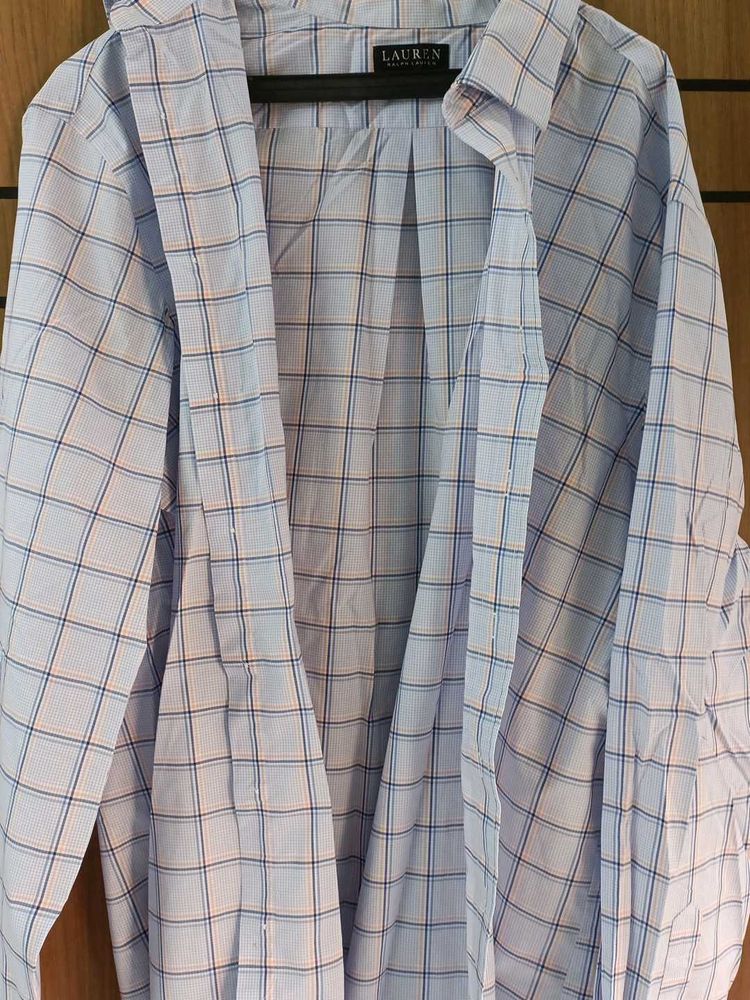 Men's Blue Plaid Button-Down Shirt