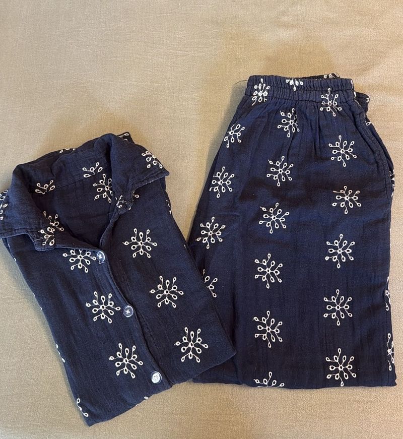 Cozy Navy Snowflake Pajama Set