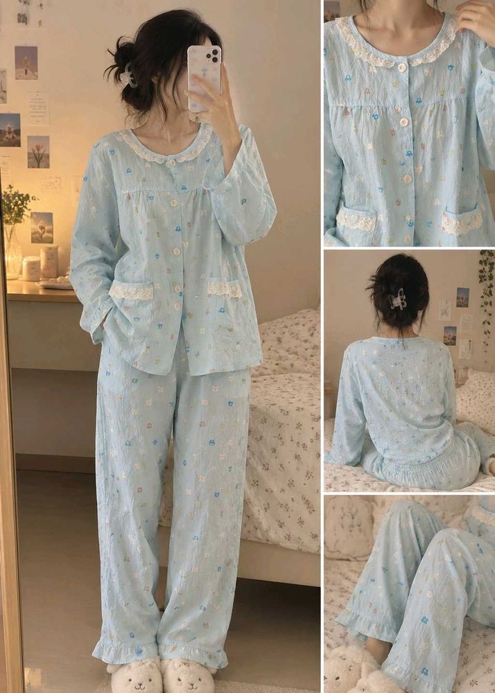 Cute Blue Pajama Set