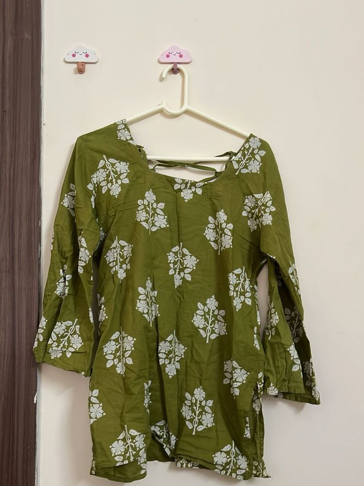 Stylish Green Printed Kurta