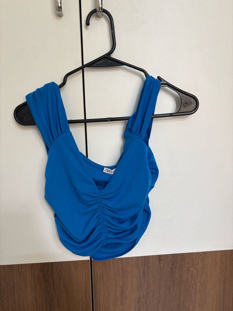 Vibrant Blue Draped Top