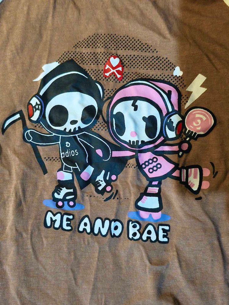 Cute "Me and Bae" Graphic T-Shirt