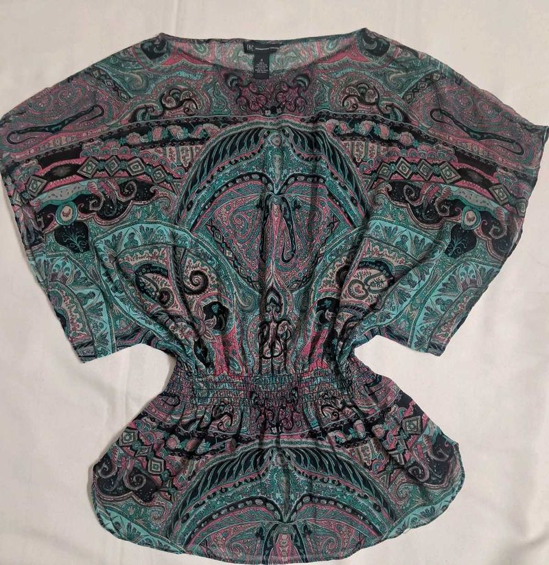 Y2k Vintage Desi Chatpata Paisley Print Kaftan Top