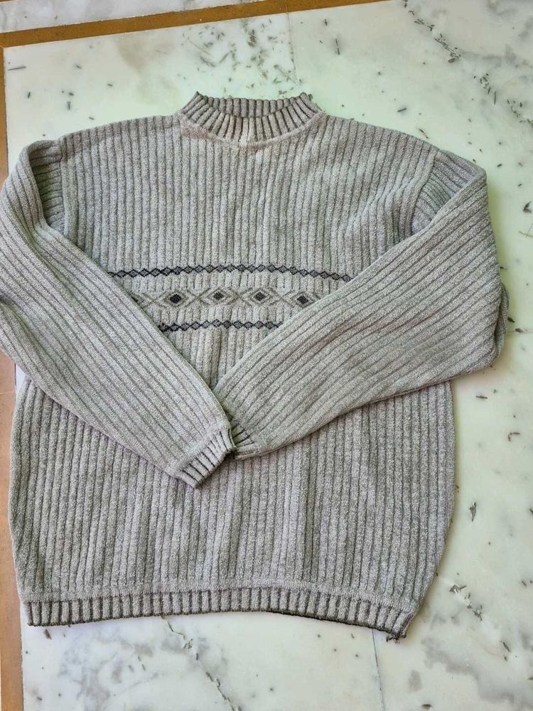 Men's Grey Knitted Sweater