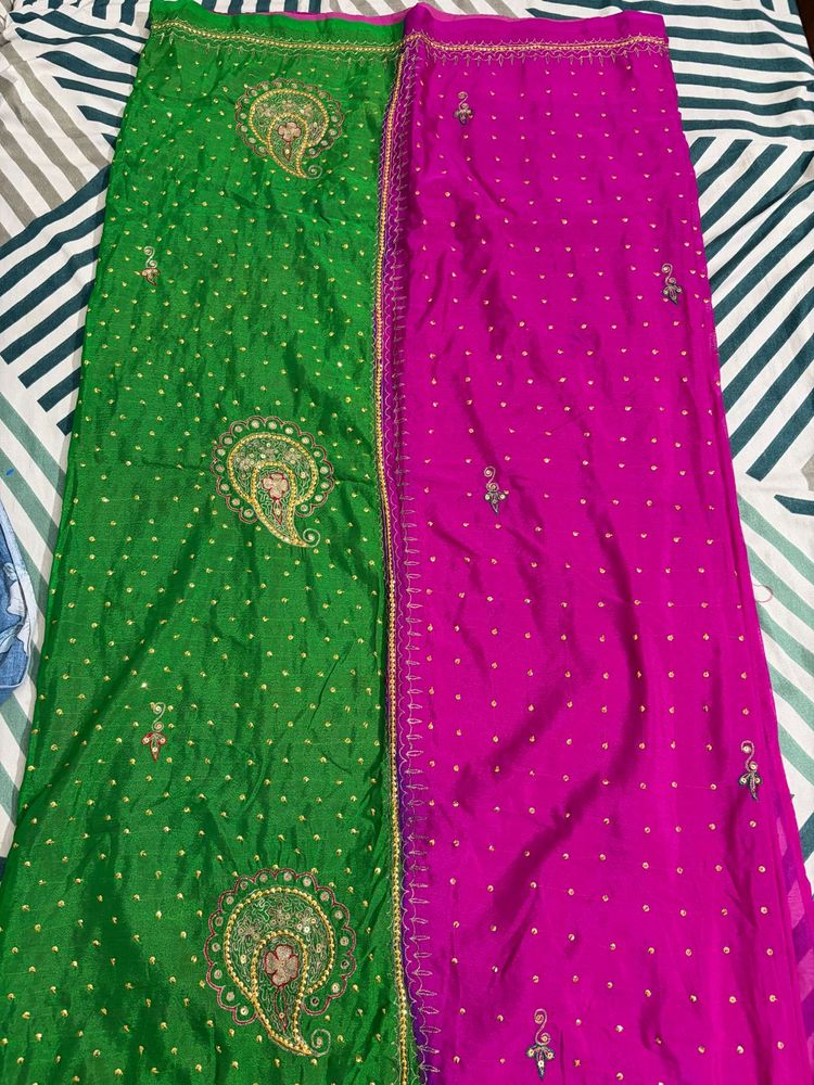 Vibrant Embroidered Silk Saree