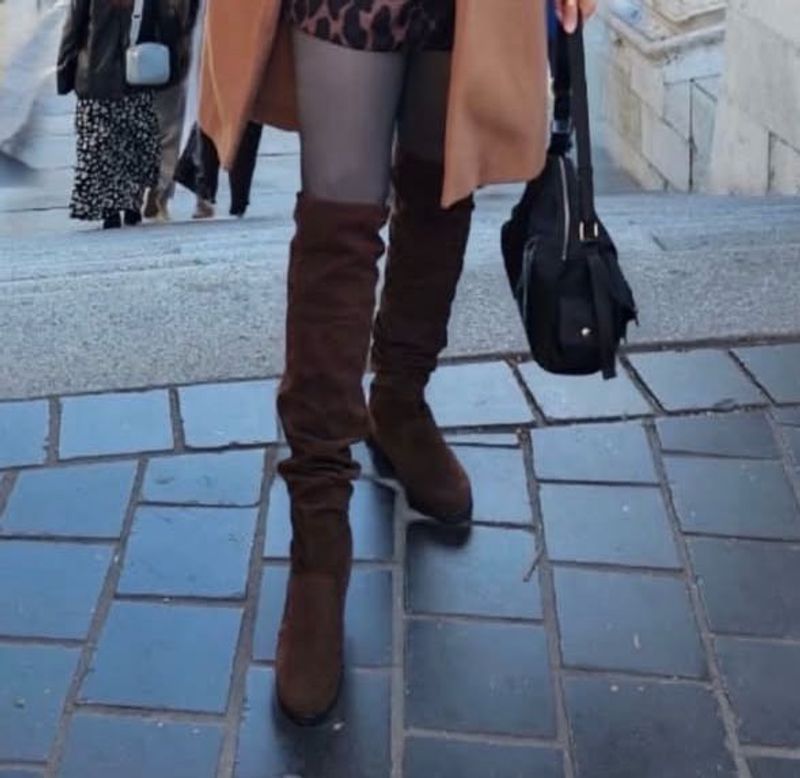 Brown Suede Over-the-Knee Boots