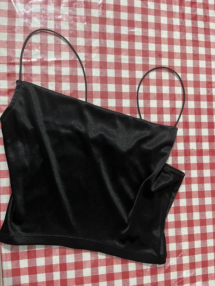 H&amp;M satin sexy crop top