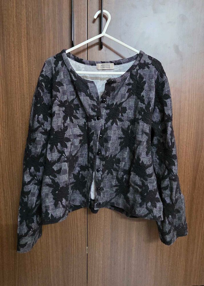 Floral Print Button-Up Cardigan