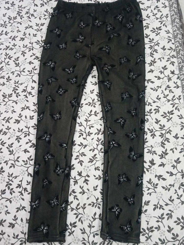 Black Butterfly Pattern Leggings