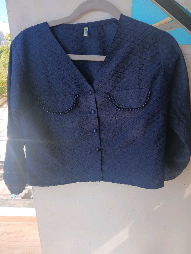 Navy Button-Down Jacket