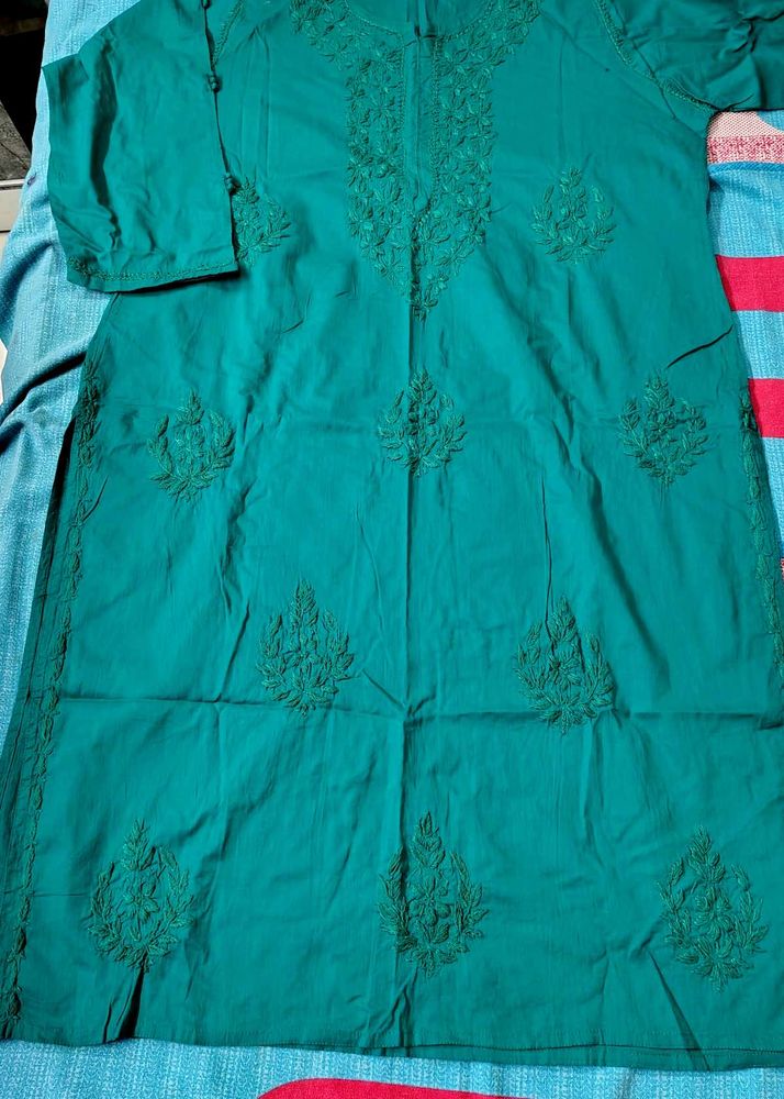 new deep raama green lakhnavi kurti