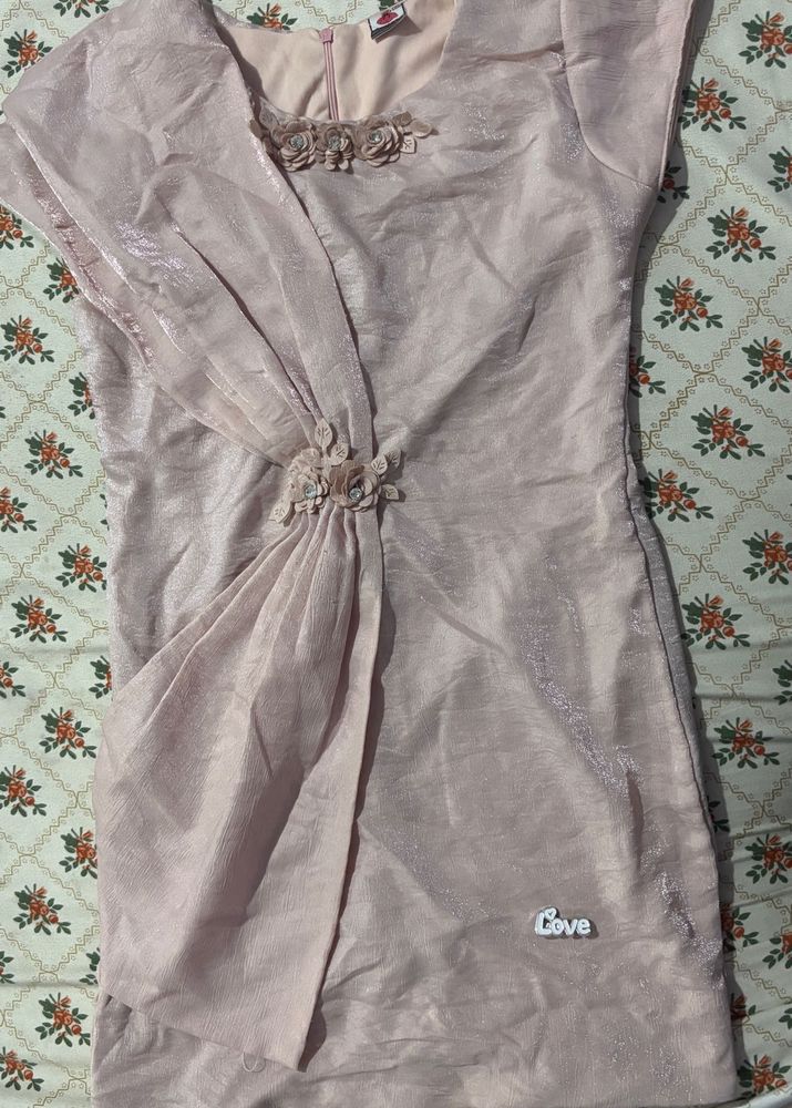 Pretty Pink Gown with Floral Embellishments