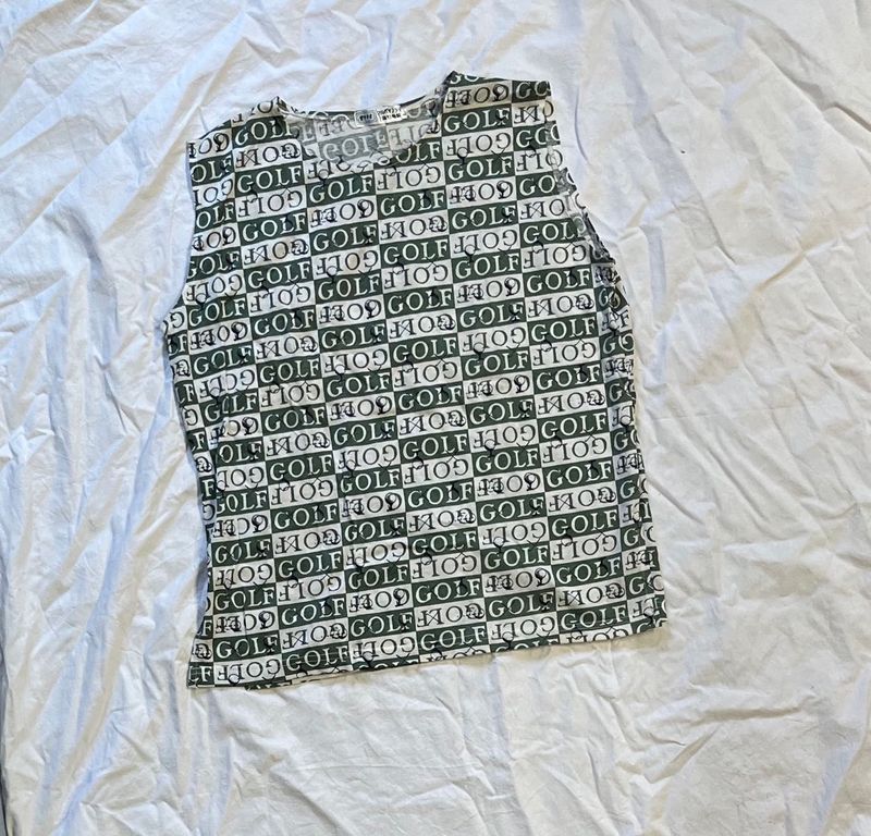 Golf Print Sleeveless Top