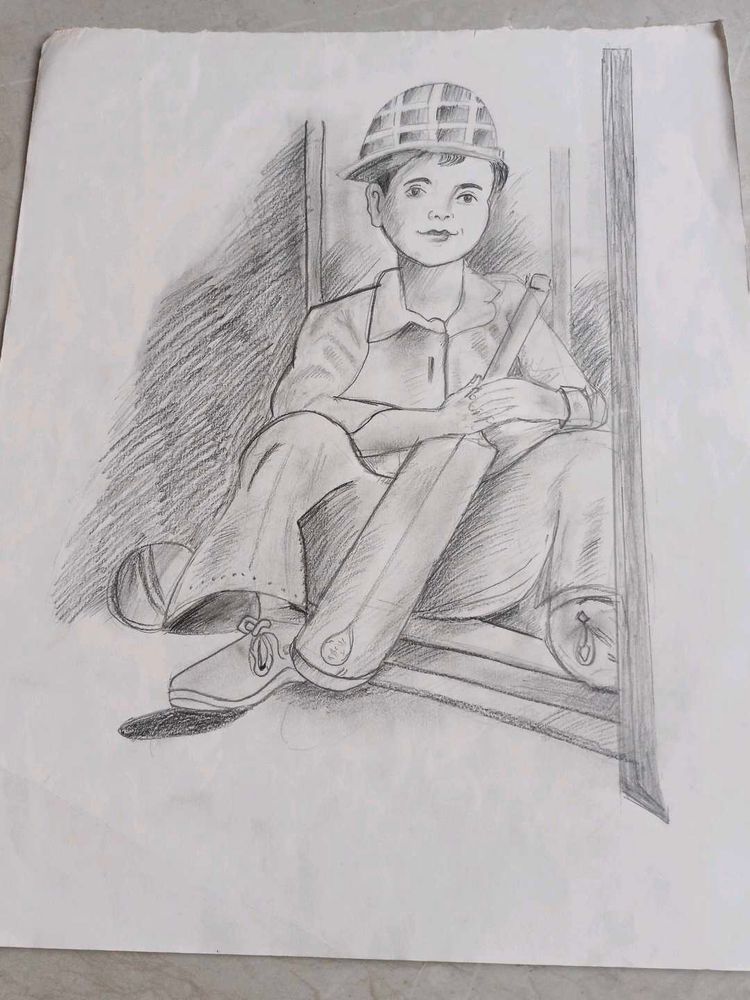 Vintage Sketch of a Young Boy