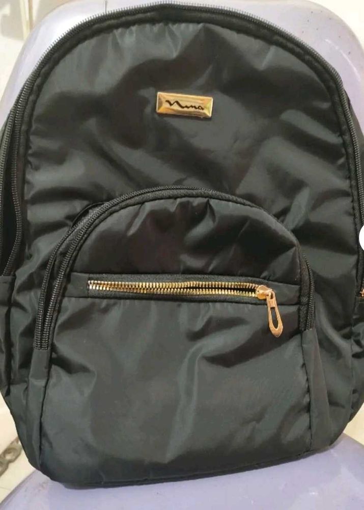 Stylish Black Nylon Backpack