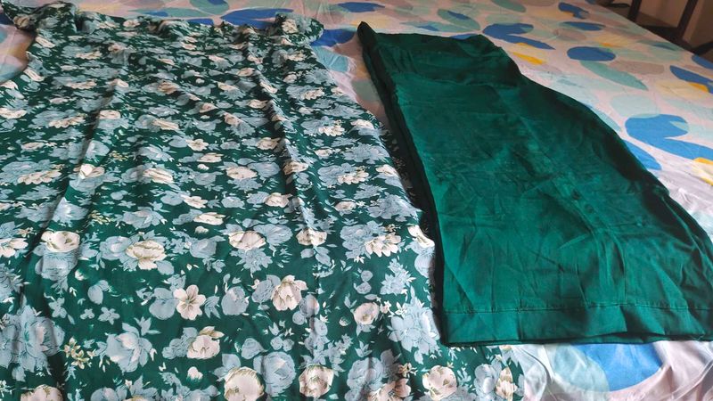 Green Floral Kurta Set