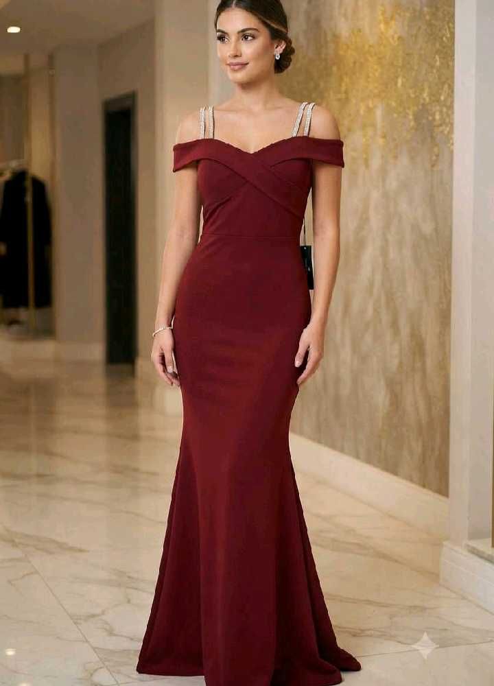 Elegant Off-Shoulder Evening Gown