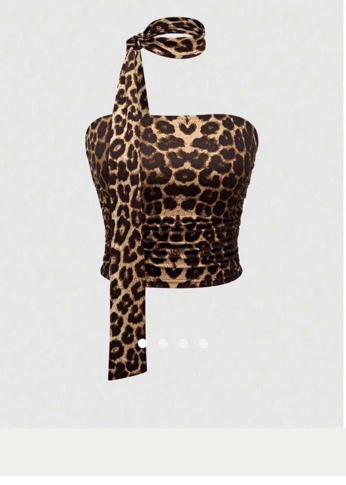 Leopard Print Halter Neck Top