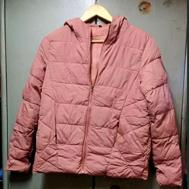 Nude Pink Puffer Jacket
