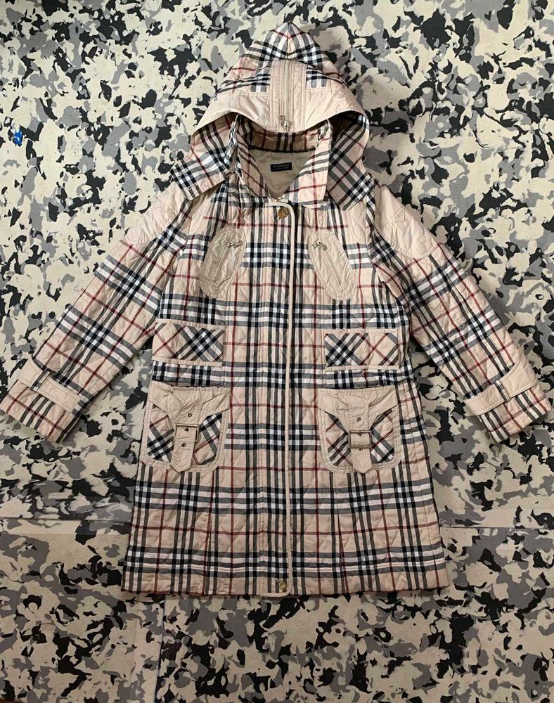Burberry Plaid Quilted Coat