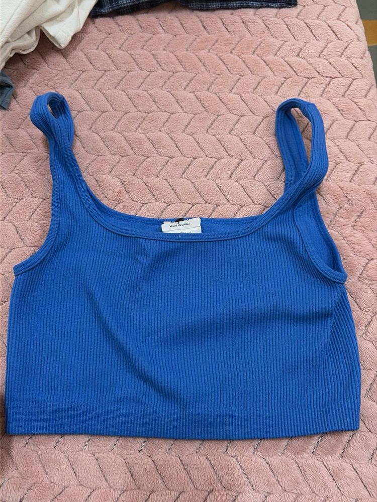 Cotton On Blue Ribbed Tank Top