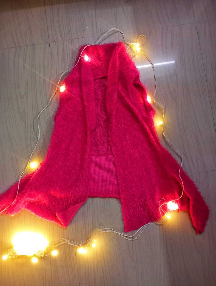 Fuzzy Pink Cardigan