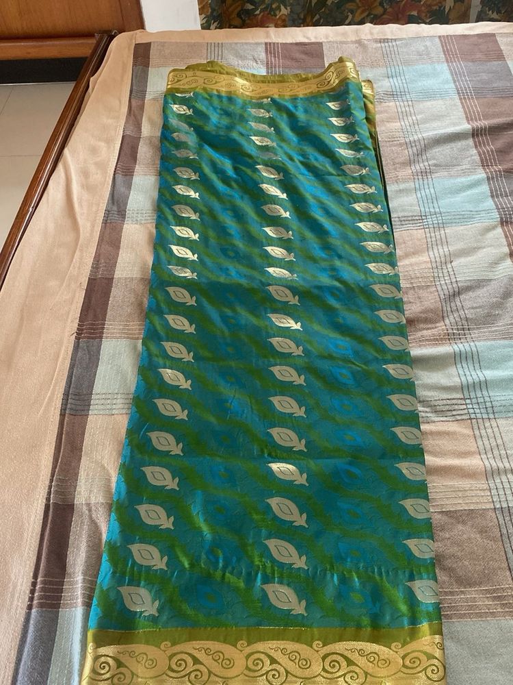 Elegant Green &amp; Gold Saree