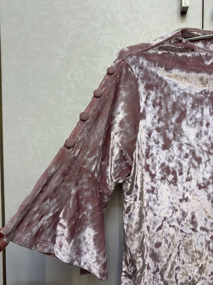 Velvet Bell Sleeve Top