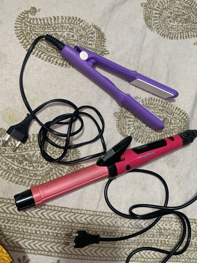 Hair Straightener &amp; Curling Iron Set