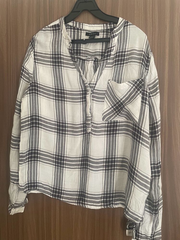 Checked Shirt Top