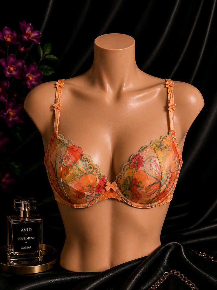 🇳🇿💫🎀Vibrant Floral Print Balconette Bra