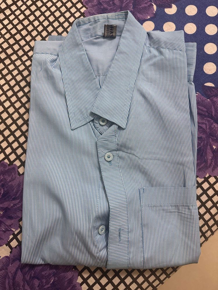 Men's Light Blue Striped Shirt