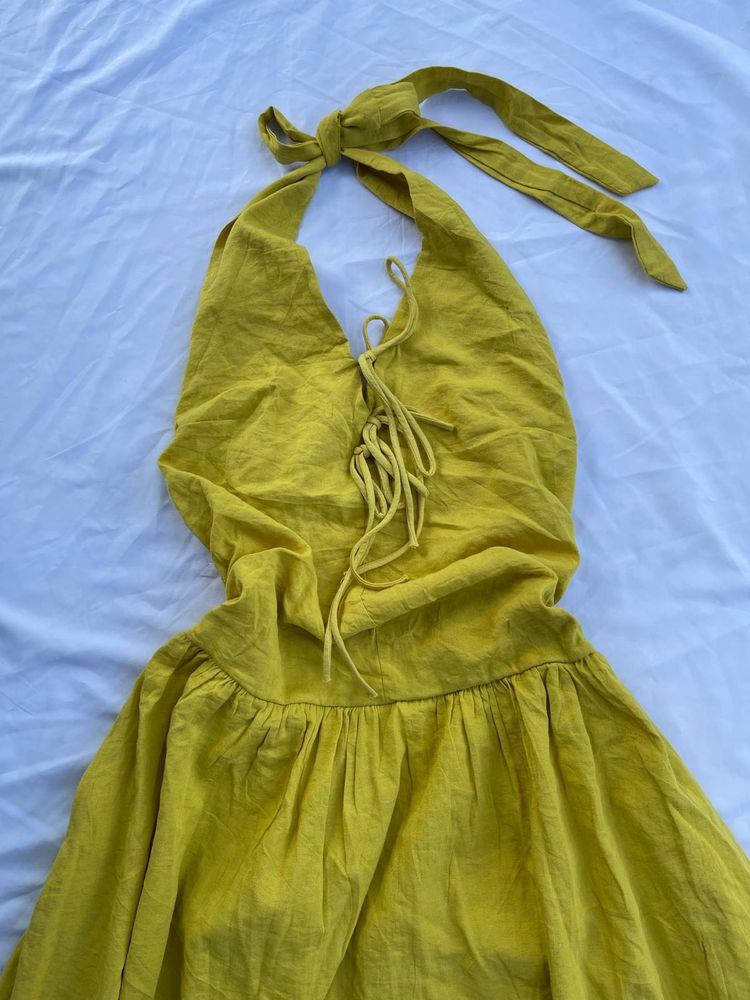 Yellow Halter Neck Sundress