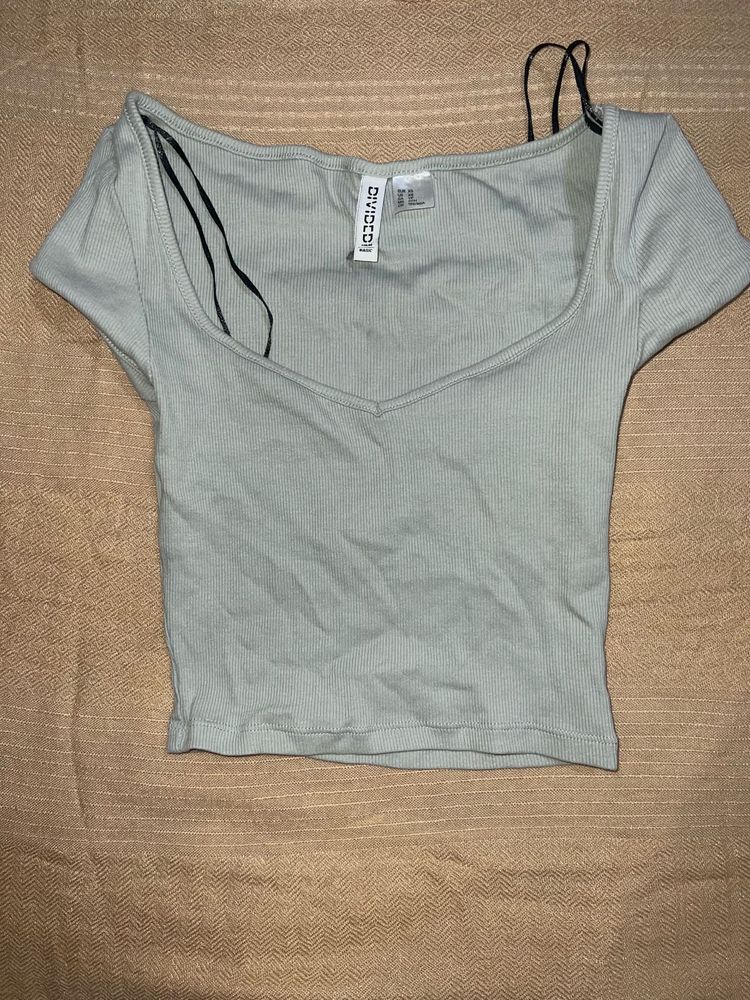 Ribbed Square Neck Crop Top
