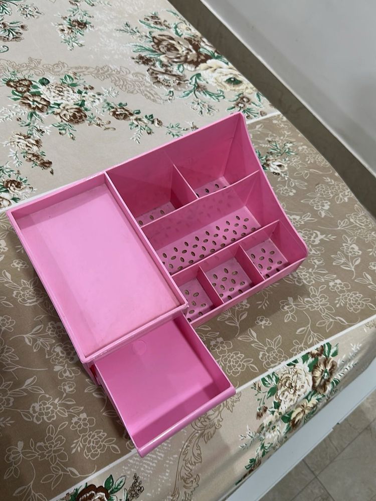 Pink Makeup Organiser with Drawer