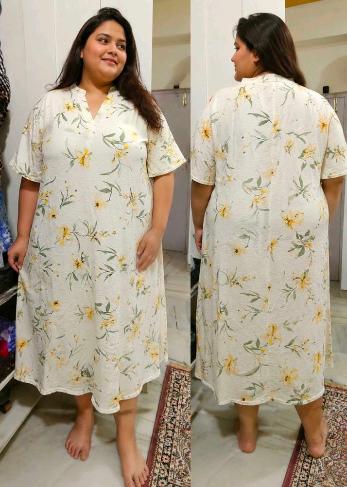 White Floral Print dress