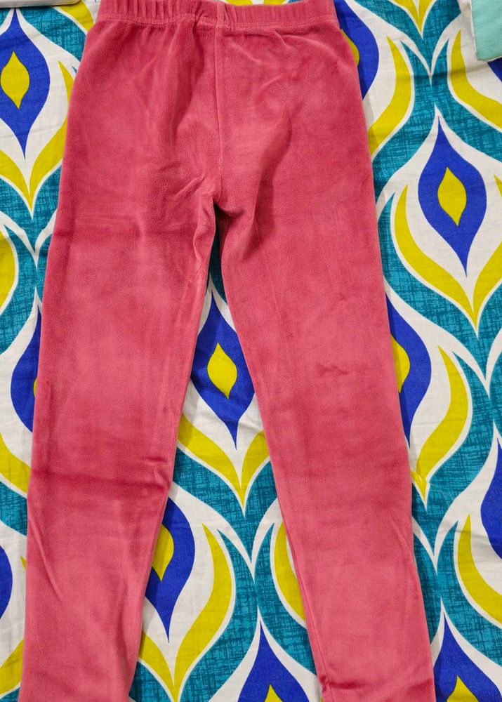 Pink Velour Leggings