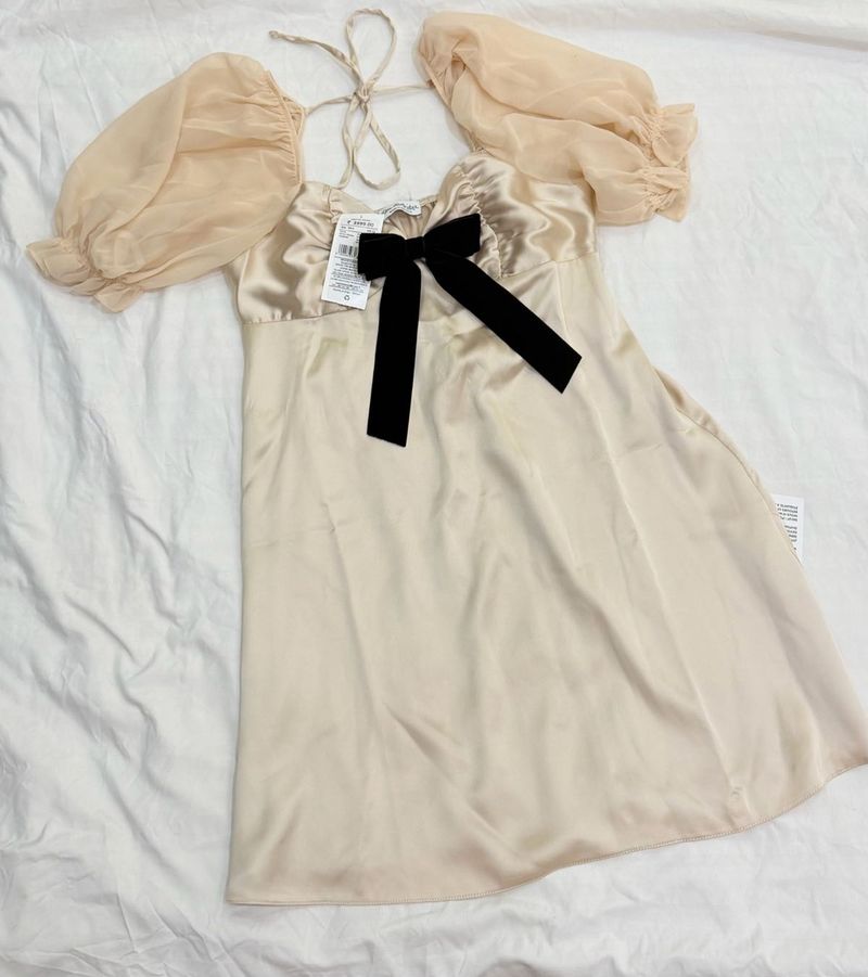 Satin Bow Detail Dress