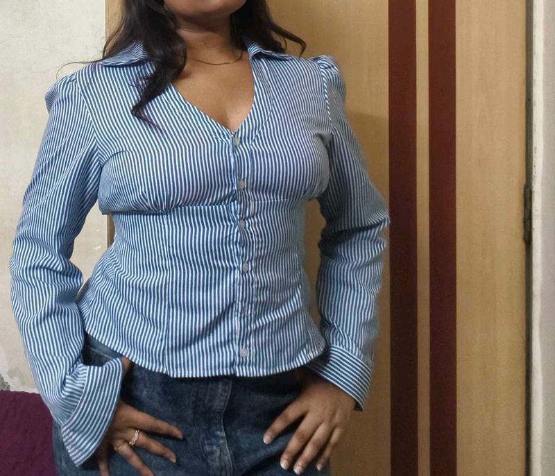 Strips Tie Shirt